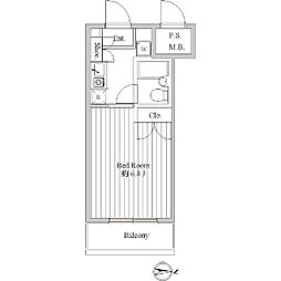 スペーシア池上 0313 3階1Kの間取り