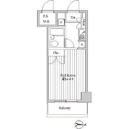 スペーシア池上 2階1Kの間取り