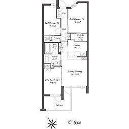 ザ・ケンジントン・レジデンス上池台 2階3LDKの間取り