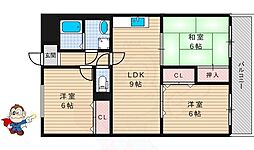 グレイスニシムラ 3LDKの間取図画像