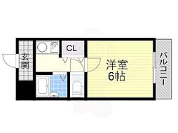 ハマンション氷室 1Kの間取図画像