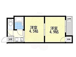ランズベリー御殿山 2Kの間取図画像