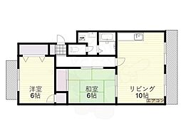 サンパレス樟葉 2LDKの間取図画像