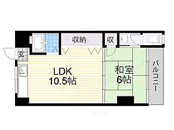 西川マンション 1LDKの間取図画像