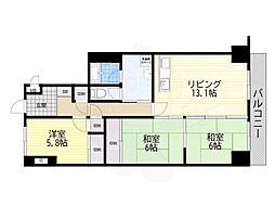 枚方セントラルハイツ 3LDKの間取図画像