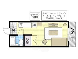 シルクハイツ ワンルームの間取図画像