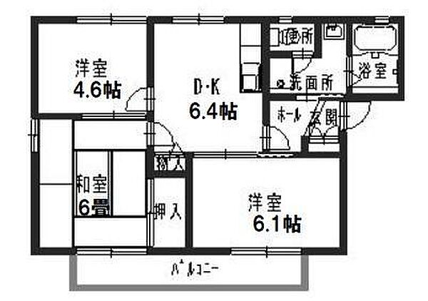 ヴィラシャンピニヨンIIＦ 201｜兵庫県高砂市曽根町(賃貸アパート3DK・2階・51.87㎡)の写真 その2