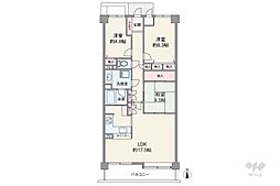 ステイツ雲雀丘花屋敷 3LDKの間取図画像