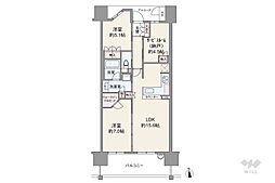 ジオ阪急川西レジデンスマーク 2SLDKの間取図画像