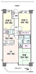アプレ千葉センターコート 3LDKの間取図画像