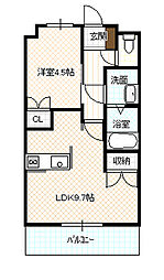 モン・シェリー 1LDKの間取図画像
