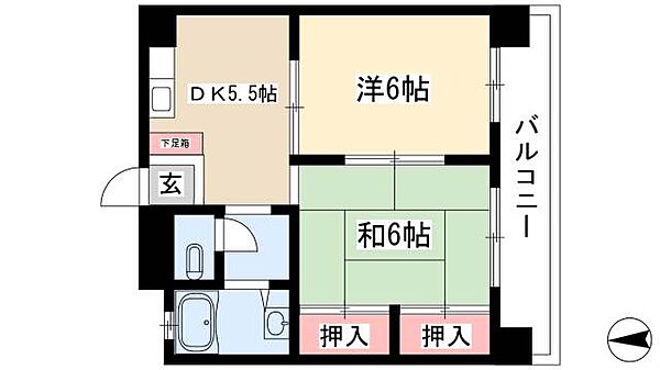 中央玻璃器マンション ｜愛知県名古屋市東区白壁3丁目(賃貸マンション2DK・4階・40.96㎡)の写真 その2