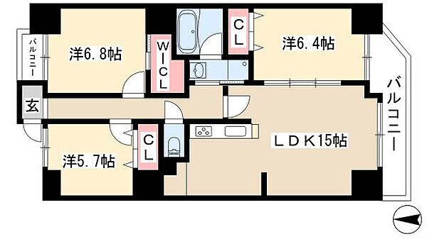 Ambiente泉 ｜愛知県名古屋市東区泉3丁目(賃貸マンション3LDK・11階・75.46㎡)の写真 その2