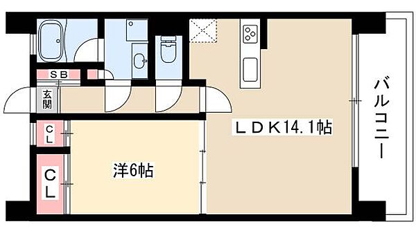 KAMIMAEZU RISE ｜愛知県名古屋市中区千代田4丁目(賃貸マンション1LDK・13階・46.00㎡)の写真 その2