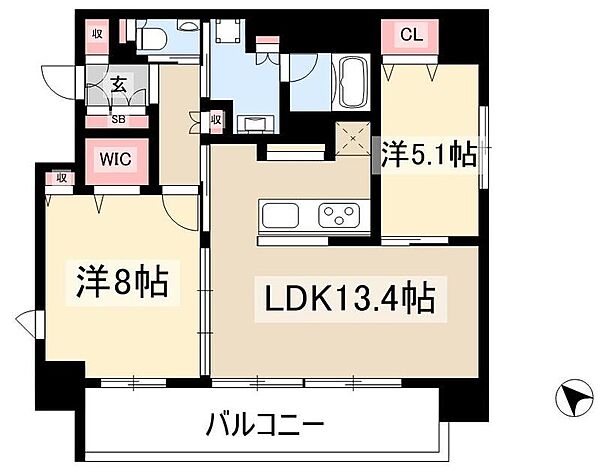 アヴァンセテラス白壁 ｜愛知県名古屋市東区白壁4丁目(賃貸マンション2LDK・4階・62.27㎡)の写真 その2