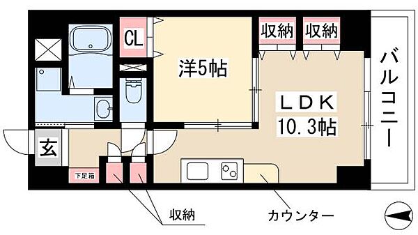 プレステージ新栄 ｜愛知県名古屋市中区新栄1丁目(賃貸マンション1LDK・6階・41.38㎡)の写真 その2