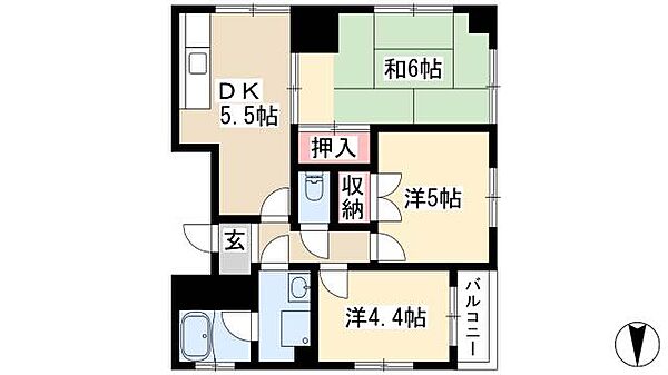 オクダビル ｜愛知県名古屋市中区大須4丁目(賃貸マンション3DK・7階・56.54㎡)の写真 その2