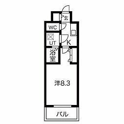 エスリード上前津LIVIA 14階1Kの間取り