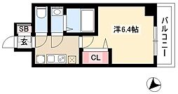 アステリ鶴舞テーセラ 15階1Kの間取り