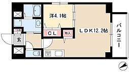 GRANDUKE新栄 8階1LDKの間取り