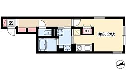 LUORE城西 1Kの間取図画像