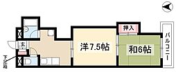 丸和マンション 2階2Kの間取り