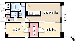 ファミール熱田 10階2LDKの間取り