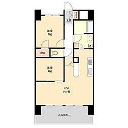 La　Douceur山王 2階2LDKの間取り