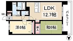 La　Douceur山王 3階2LDKの間取り
