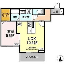 ルヴィータ矢田南 3階1LDKの間取り