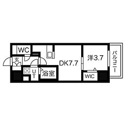 メイクス上前津IV 11階1DKの間取り