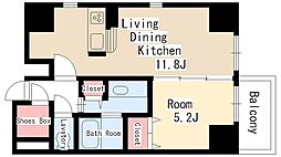 クラシタイヤー呉服町 6階1LDKの間取り