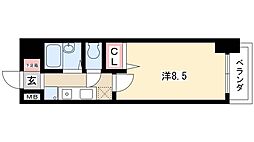 ウェステリア西大須 9階1Kの間取り