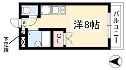 ホーメストつるまい 5階ワンルームの間取り