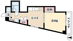 CASA NOAH 鶴舞公園II 7階1DKの間取り