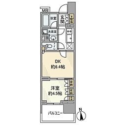 オープンレジデンシア名古屋駅THE COURT 9階1DKの間取り