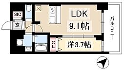 プレサンス上前津ディアシス 11階1LDKの間取り