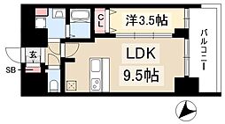 プレサンス上前津ディアシス 12階1LDKの間取り