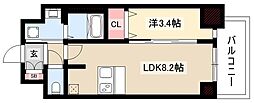 MAXIV東別院 10階1LDKの間取り