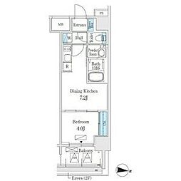 L&Cレジデンス鶴舞公園 5階1DKの間取り