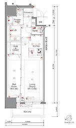 MAXIV名古屋上前津 14階1LDKの間取り