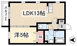 グランフォーレ名古屋 3階1LDKの間取り