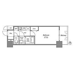アドバンス名古屋アウリィ 1Kの間取図画像