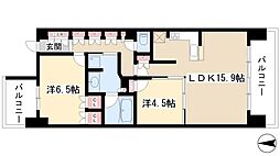 THESAKAERESIDENCE 2LDKの間取図画像