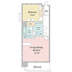 レジディア久屋大通2 1LDKの間取図画像
