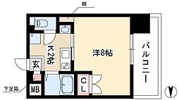 パルティール上前津 1Kの間取図画像