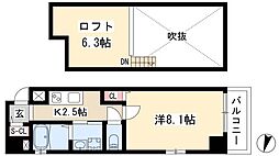 ジースタイル栄東 1Kの間取図画像