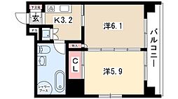 レインボーピア記念橋 2Kの間取図画像