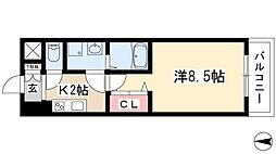 エントピア桜山 1Kの間取図画像