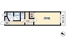 メイナンハイム 1Kの間取図画像